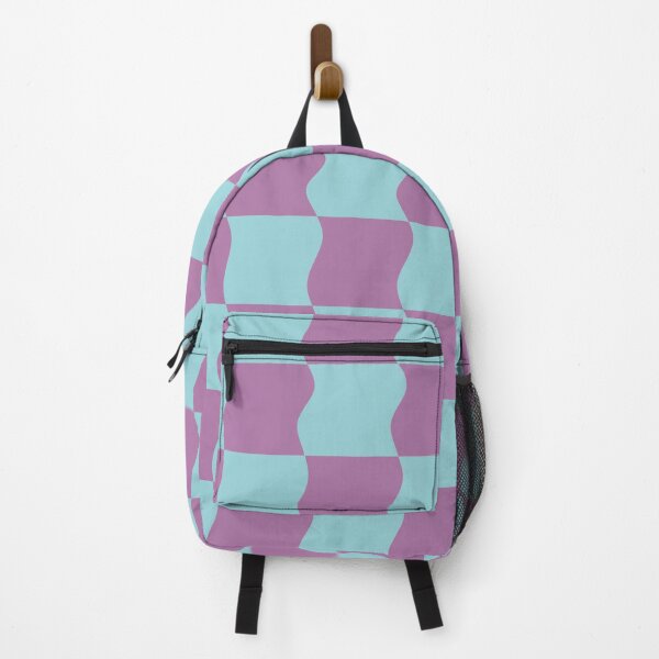 Item preview, Cool Tones Retro Purple and Blue Electric Warped Checkerboard Pattern designed and sold by Skull Fern.