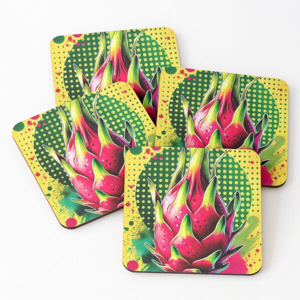 Item preview, Pop Art Dragon Fruit Illustration | Vibrant Tropical Fruit Design with Retro Halftone Style designed and sold by Negative Vibes Only.
