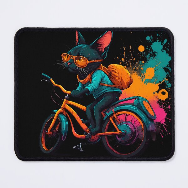 Item preview, Black Bombay cat on a bike designed and sold by Furrifico.