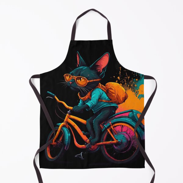 Item preview, Black Bombay cat on a bike designed and sold by Furrifico.
