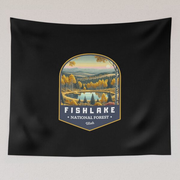 Item preview, Retro Fishlake National Forest Utah USA Travel Art designed and sold by MaateoDesign.