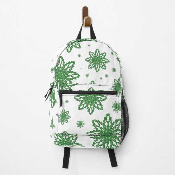 Item preview, Pattern of falling snowflakes "Inspiration" of green color on a white background designed and sold by Cherevan.