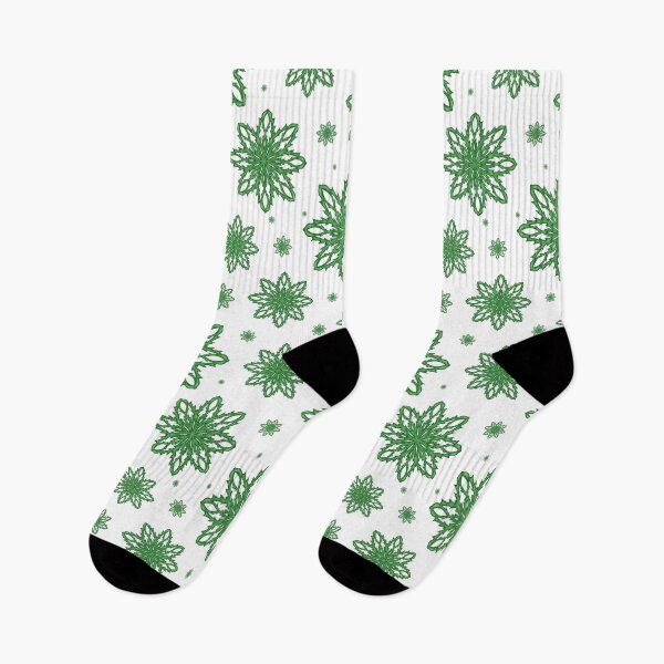 Item preview, Pattern of falling snowflakes "Inspiration" of green color on a white background designed and sold by Cherevan.