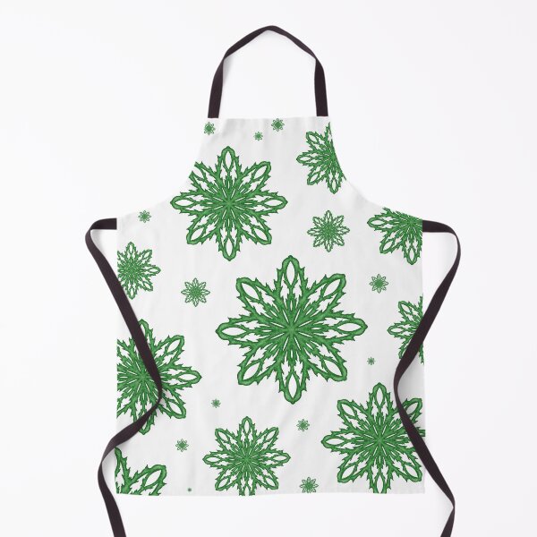 Item preview, Pattern of falling snowflakes "Inspiration" of green color on a white background designed and sold by Cherevan.
