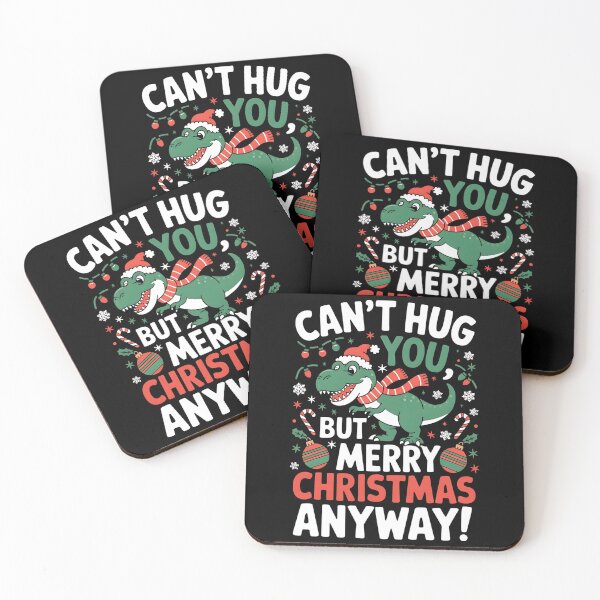 Item preview, Can’t Hug You, But Merry Christmas Anyway! Dinosaur Christmas Pun designed and sold by DomTeesHaven.