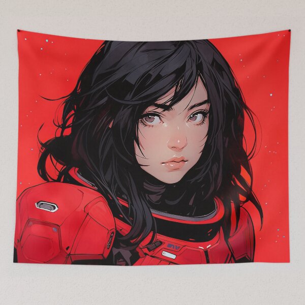 Item preview, Sleek Intense Futuristic Anime Girl designed and sold by bubblegoth.