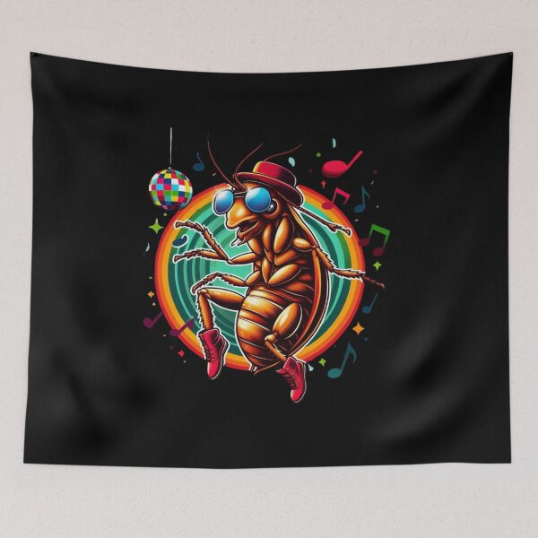 Item preview, Groovy Dancing Cockroach - Funny Disco Insect Cartoon Art designed and sold by Mateusz Majcherek.