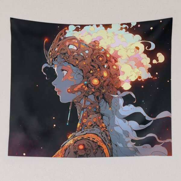 Item preview, Ethereal Cybernetic Anime Girl designed and sold by bubblegoth.