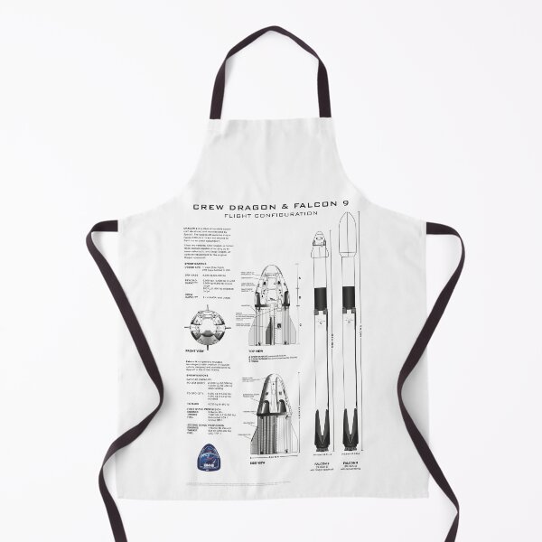 Item preview, Crew Dragon Spacecraft & Falcon 9 Rocket Blueprint in High Resolution (white) designed and sold by RyansWorkshop.
