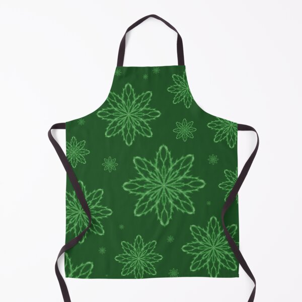 Item preview, Pattern of falling snowflakes "Inspiration" of green color on a dark green background designed and sold by Cherevan.
