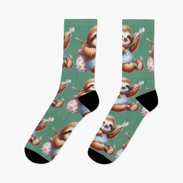 Item preview, Adventurous Sloth Traveler in Cute Overalls designed and sold by Amazing-Kortez.