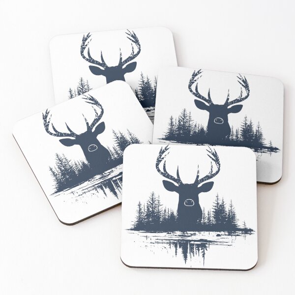 Item preview, Graceful Deer in Forest Reflection – Minimalist Wilderness Art designed and sold by Petru&Myself.