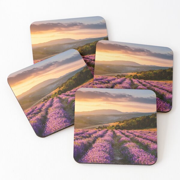 Item preview, A breathtaking view of a lavender field at sunrise, with rolling hills and a distant horizon designed and sold by homydesign.