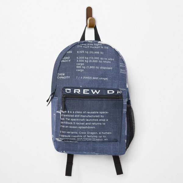 Item preview, Crew Dragon Spacecraft & Falcon 9 Rocket Blueprint in High Resolution (dark blue) designed and sold by RyansWorkshop.