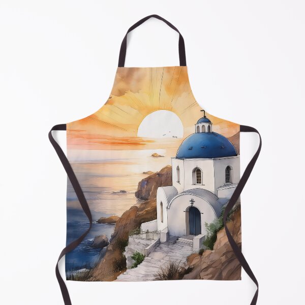 Item preview, A picturesque church perched on a cliff overlooking a stunning sunset over the Aegean Sea designed and sold by homydesign.