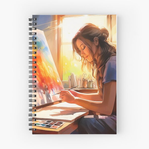 Item preview, An artist painting with vibrant colors in a sunlit studio, surrounded by brushes and art supplies, enjoying creative expression designed and sold by homydesign.