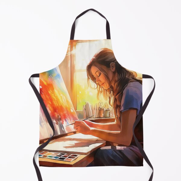 Item preview, An artist painting with vibrant colors in a sunlit studio, surrounded by brushes and art supplies, enjoying creative expression designed and sold by homydesign.