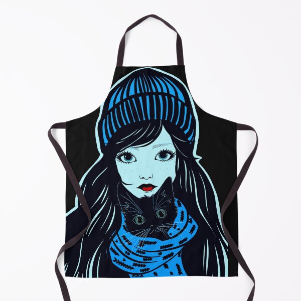 Item preview, Girl in blue with a cat designed and sold by Maryart8.