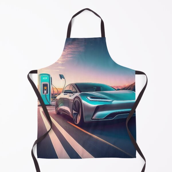 Item preview, A sleek electric car charges at a futuristic charging station against a breathtaking sunset backdrop designed and sold by homydesign.