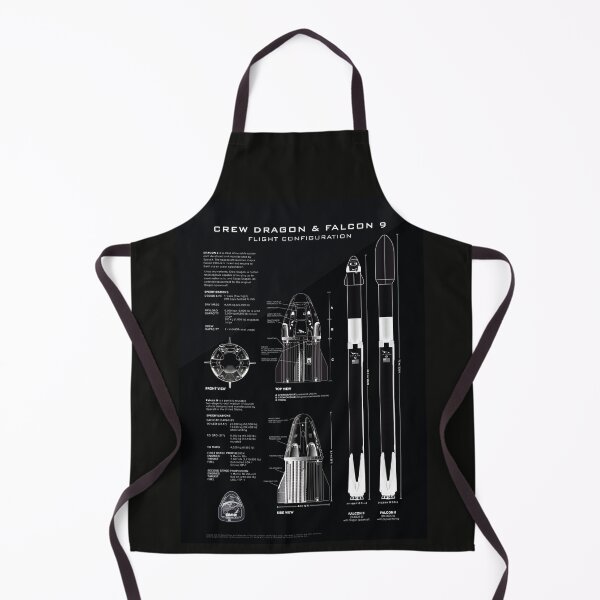 Item preview, Crew Dragon Spacecraft & Falcon 9 Rocket Blueprint in High Resolution (all black) designed and sold by RyansWorkshop.