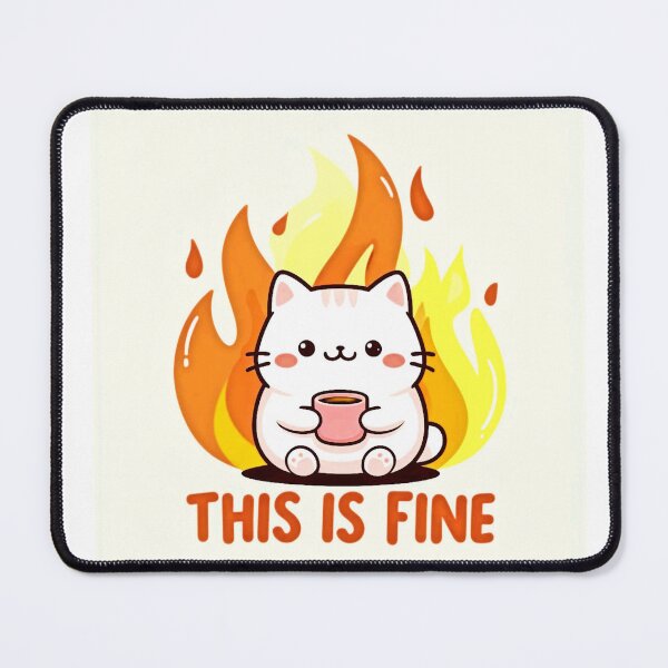 Item preview, This is fine -  Cat - Adorable, Colorful, and Must-Have Art! - Colorful and Irresistibly Cute Delights! designed and sold by Earth Nature Creations.