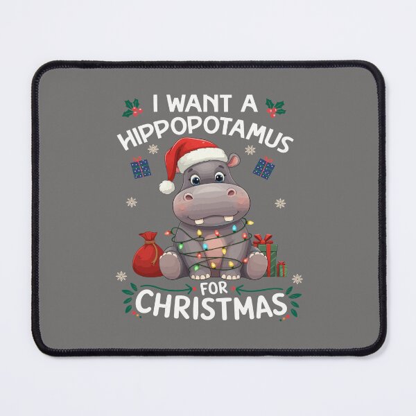 Item preview, Hippopotamus for Christmas designed and sold by UniqVibe.