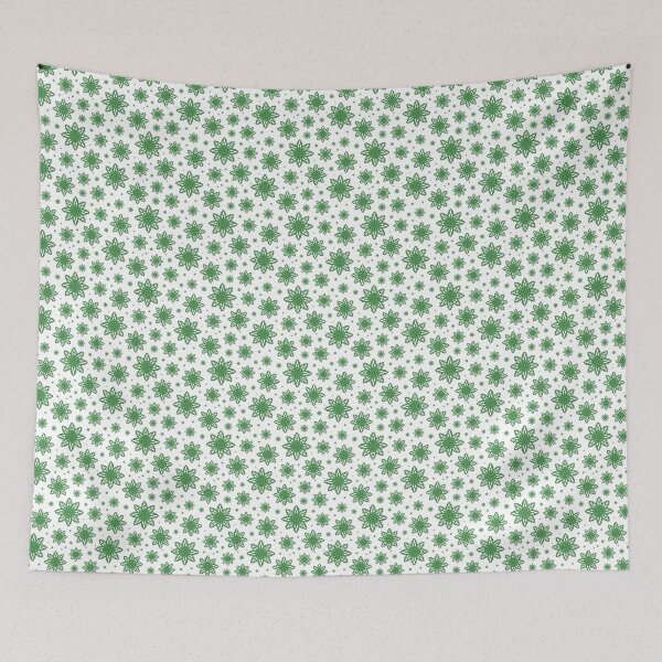 Item preview, Pattern of falling snowflakes "Inspiration" of green color on a white background designed and sold by Cherevan.