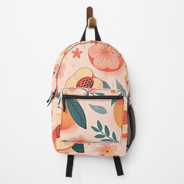 Item preview, Fresh vibrant peach and blossom pattern designed and sold by Haji Kamora.