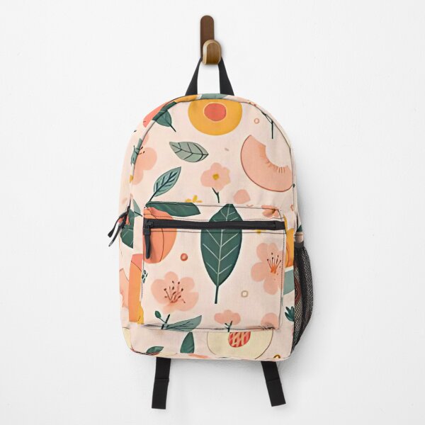 Item preview, Fresh vibrant peach and blossom pattern designed and sold by Haji Kamora.