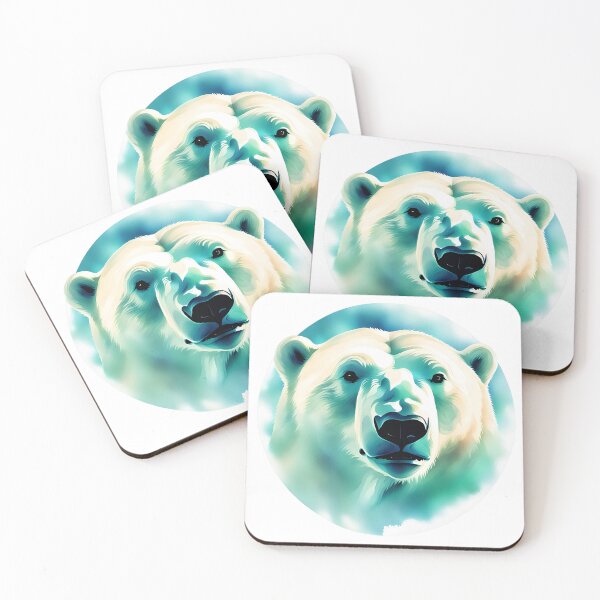 Item preview, Polar Bear Watercolor Circle Style designed and sold by LDJBlank.