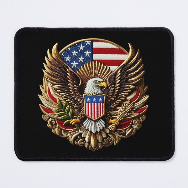 Item preview, Print With American Flag Patch with Eagle and Stars designed and sold by jusmich.