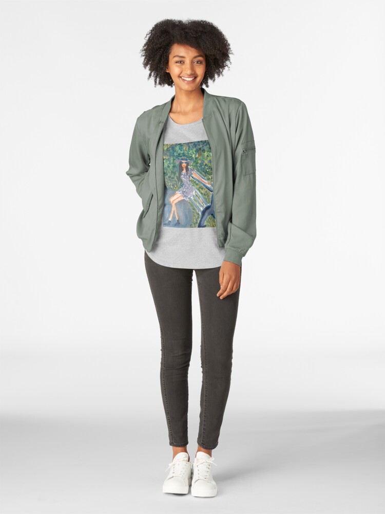 Alternate view of A Girl Sitting On a Bench Premium Scoop T-Shirt