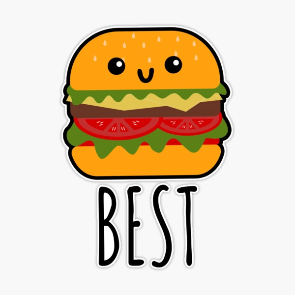 Best Friends Funny Cool Burger and Fries Gift' Sticker