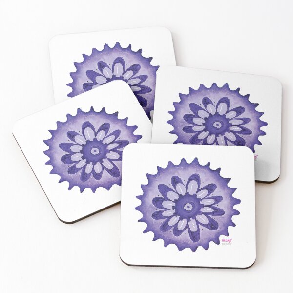 Item preview, Floral Purple Flower Doodle Gears Geartopia Gear Art by MeganAroon designed and sold by MeganAroon.