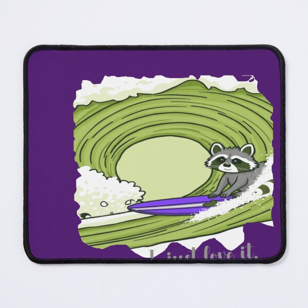 Item preview, kawaii surfer racoon holidays, xmas, spring, valentine mug,kawaii surfer racoon mug,, kawaii surfer racoon magnets, magnets,FOODIESART; designed and sold by FOODIESART.