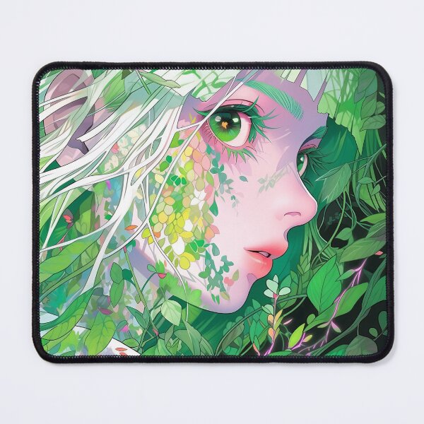 Item preview, Vibrant Botanical Green Anime Girl designed and sold by bubblegoth.