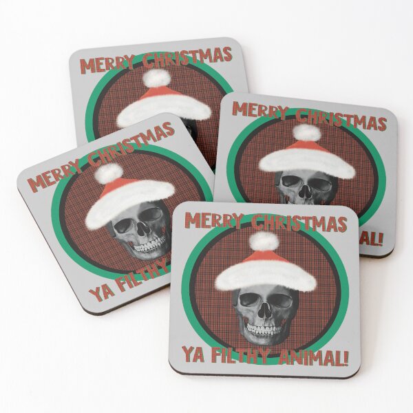 Item preview, Merry Christmas Ya Filthy Animal! - Skull designed and sold by KateVanFloofno1.