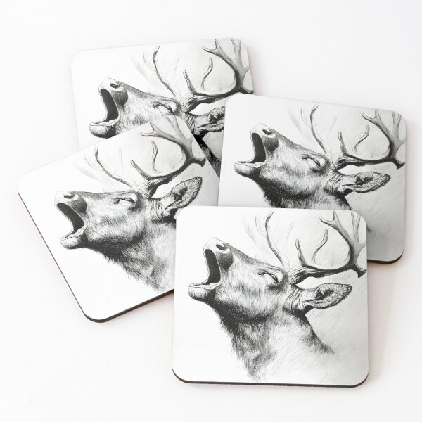 Item preview, Black and white deer pencil drawing designed and sold by Pencil-Art.