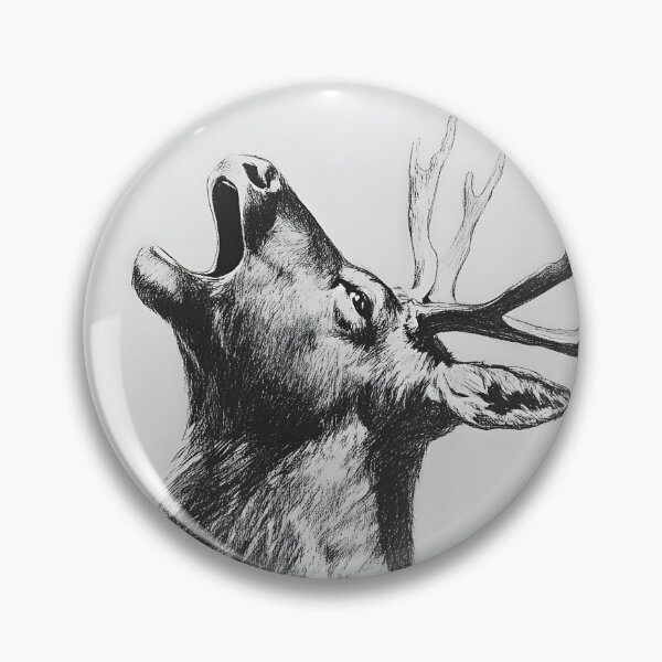 Item preview, Black and white deer pencil drawing designed and sold by Pencil-Art.