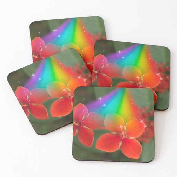 Item preview, Ixora Flower with Rainbow shining on them designed and sold by La-Chula-Chola.