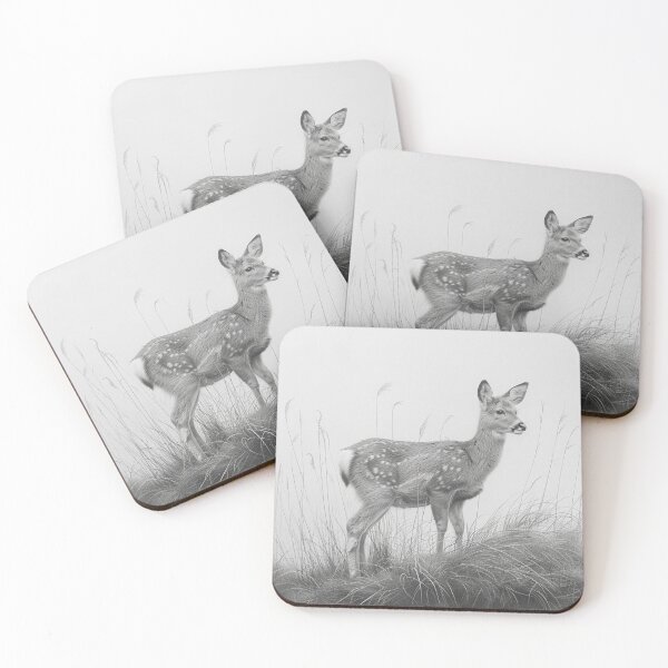 Item preview, Black and white deer pencil drawing designed and sold by Pencil-Art.