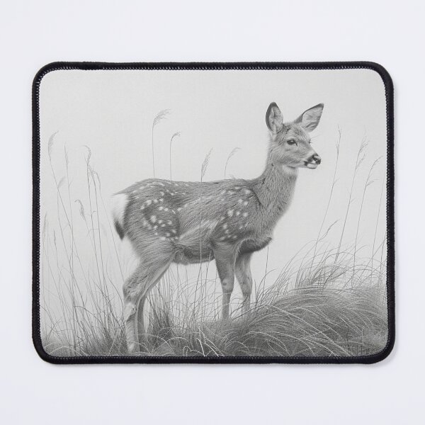 Item preview, Black and white deer pencil drawing designed and sold by Pencil-Art.