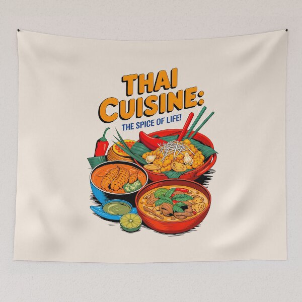 Item preview, Thai Cuisine The Spice Of Life Food Quote designed and sold by TheArtOfPat.