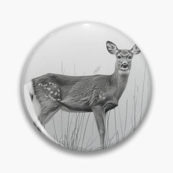 Item preview, Black and white deer pencil drawing designed and sold by Pencil-Art.