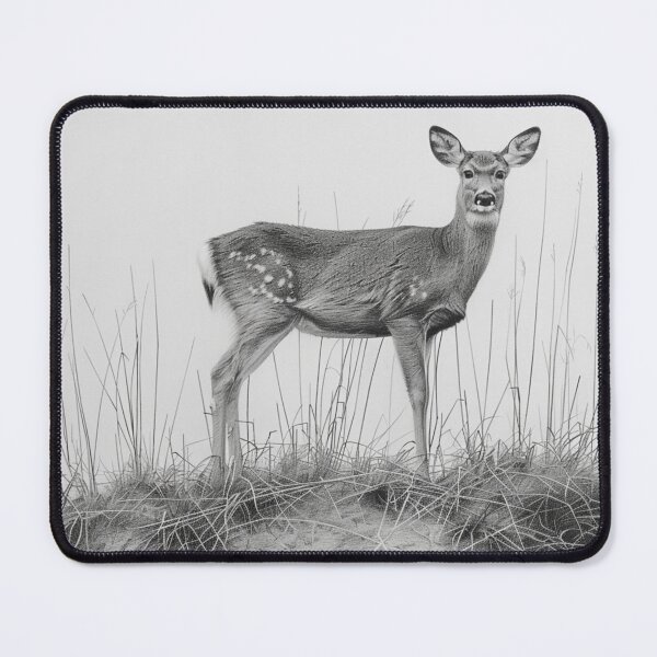 Item preview, Black and white deer pencil drawing designed and sold by Pencil-Art.