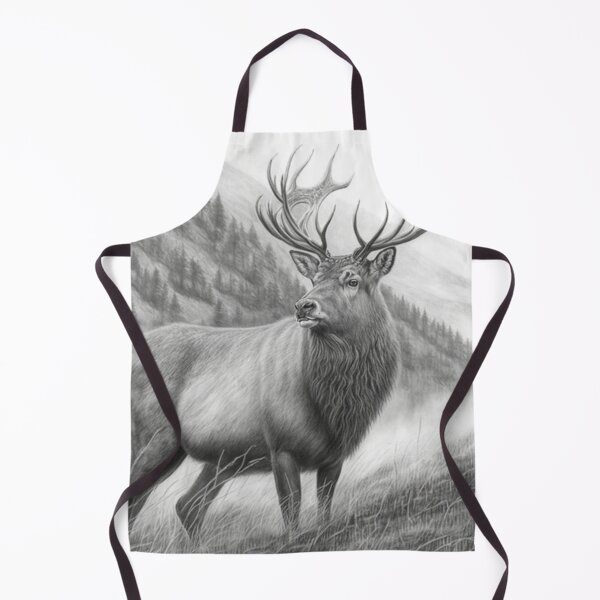 Item preview, Black and white deer pencil drawing designed and sold by Pencil-Art.