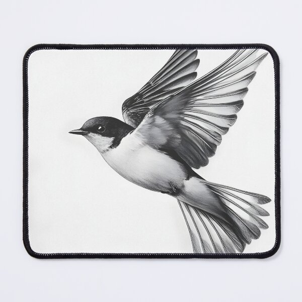 Item preview, Black and White Bird Pencil Drawing designed and sold by Pencil-Art.