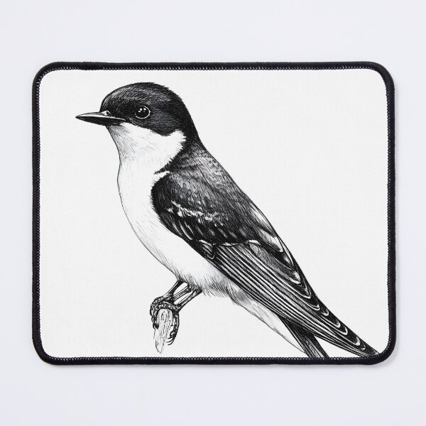 Item preview, Black and White Bird Pencil Drawing designed and sold by Pencil-Art.