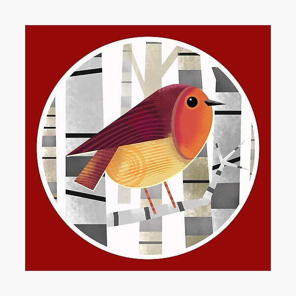 Item preview, Robin Redbreast Perched on TreeBranch designed and sold by Andrew  Hitchen.