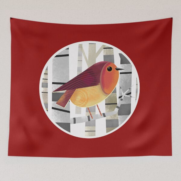 Item preview, Robin Redbreast Perched on TreeBranch designed and sold by Andrew  Hitchen.